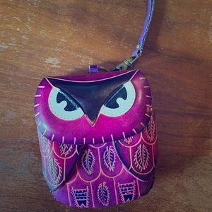 Cute leather owl coin purse